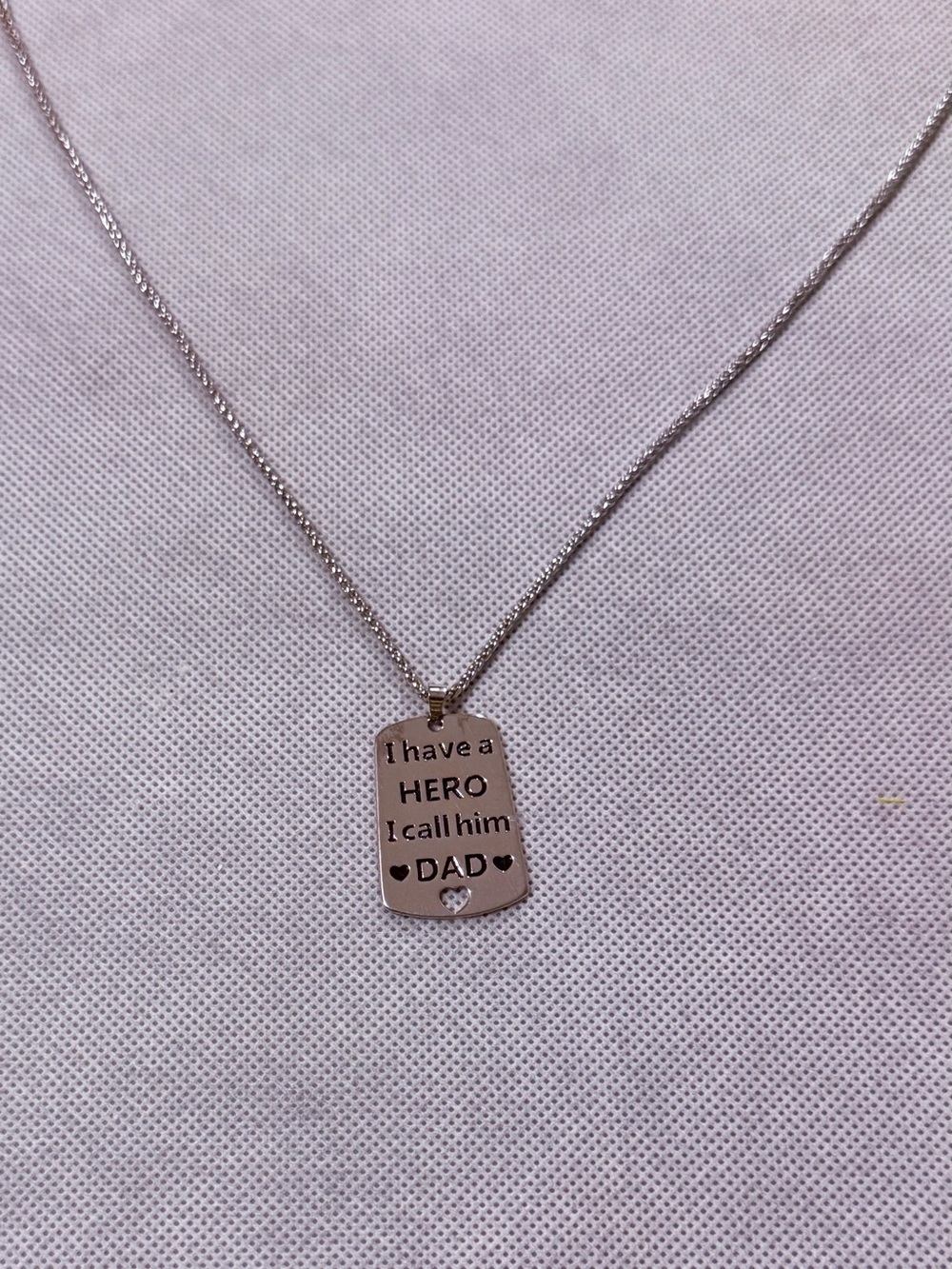 I Have a Hero I Call Him Dad Silver Pendant Necklace